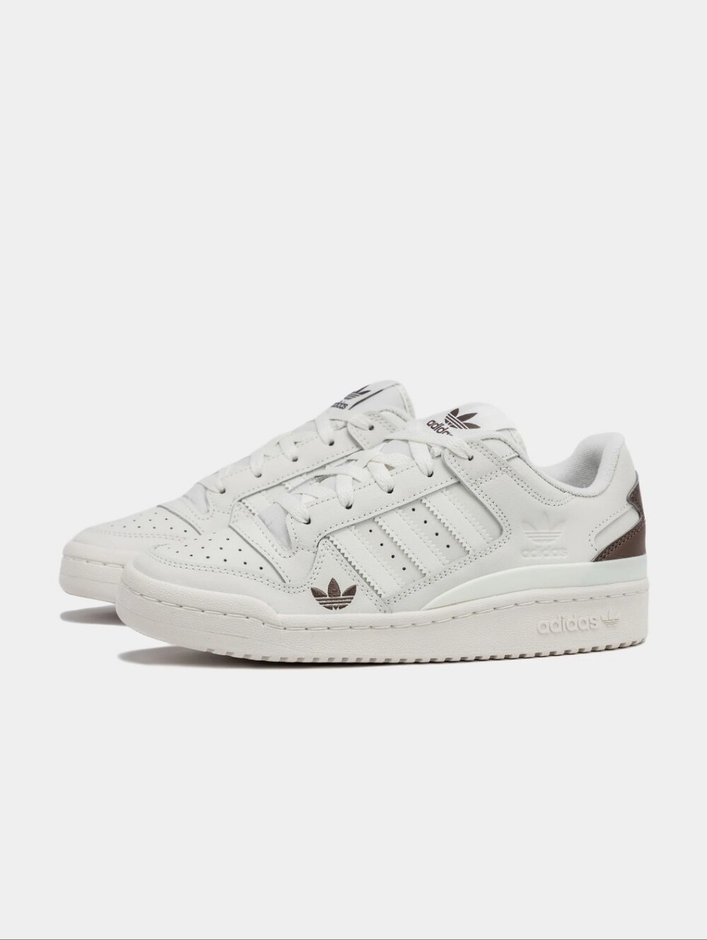 Adidas Forum Low CL Men's Off-White Leather Sneakers with Brown Heel Detail 12